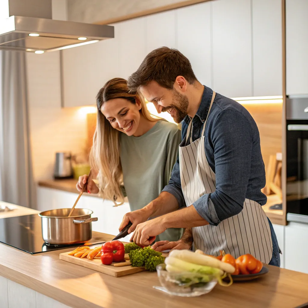 Couple Cooking Together